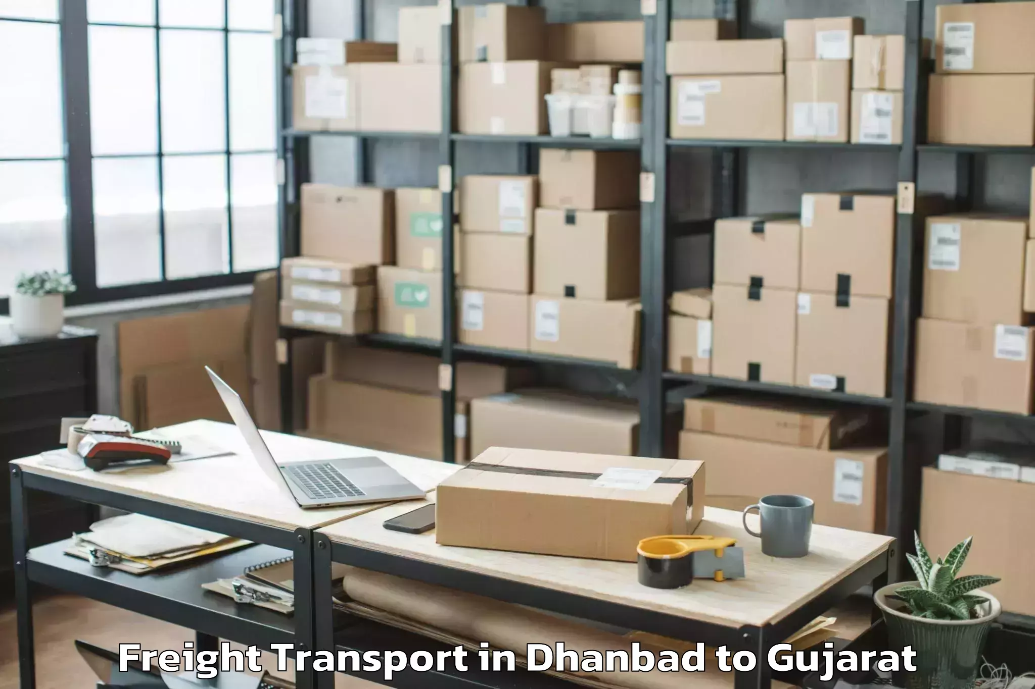 Trusted Dhanbad to Kaprada Freight Transport